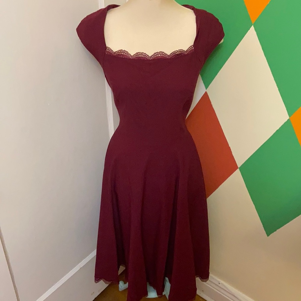 Wine Coloured Vintage-inspired Dress